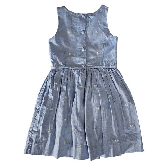 Polo Ralph Lauren Kids Girls Blue Fit And Flare Daisy Oxford Dress Size 7 - Picture 4 of 16